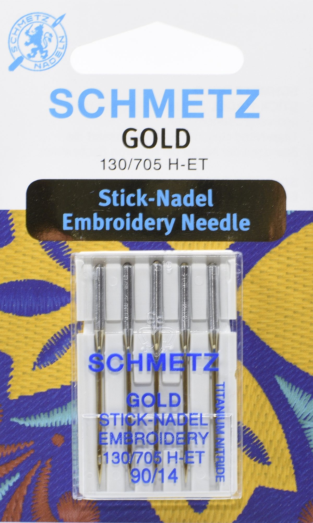 Sys NM 75 20 Schmetz Gold Sticknadeln Titan-Ni.-Bes 130/705 H-ET 0,78€/St. 
